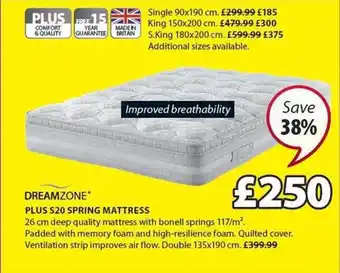 JYSK Dreamzone plus s20 spring mattres offer