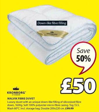 JYSK Kronborg malvik fibre duvet offer