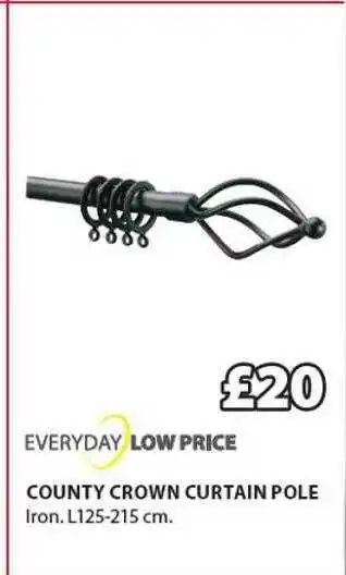 Everyday low price county crown curtain pole