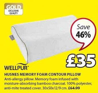 JYSK Wellpur husnes memory foam contour pillow offer
