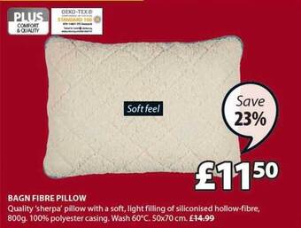 JYSK Bagn fibre pillow offer