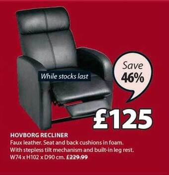 JYSK Hovborg recliner offer