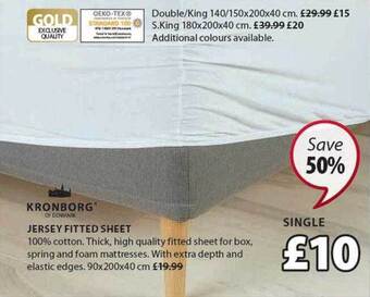 JYSK Kronborg jersey fitted sheet offer