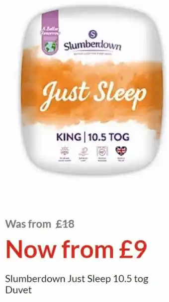 Asda c just sleep 10.5 tog duvet offer