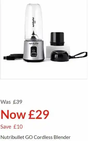 Asda Nutribullet Go cordless blender offer