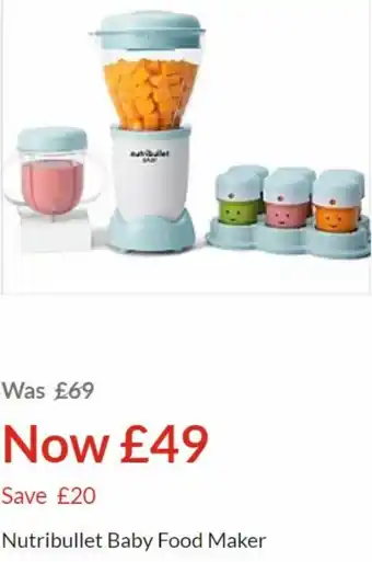 Asda Nutribullet baby food maker offer