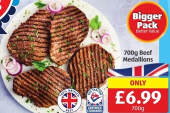 Aldi 700g Beef Medallions offer