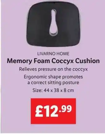 Lidl Livarno home leifheit memory foam coccyx cushion offer
