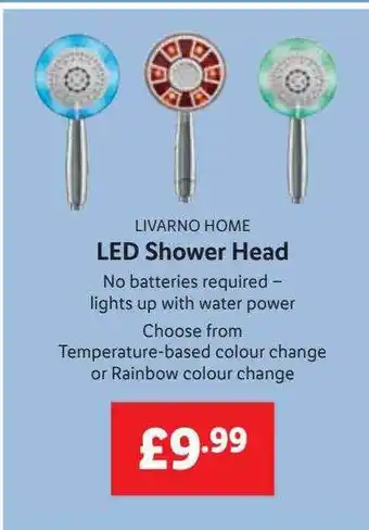 Lidl Led shower head livarno home offer