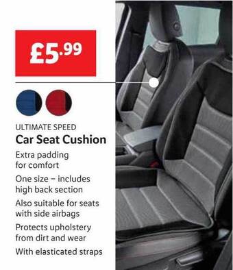 Lidl Ultimate speed car seat cushion offer
