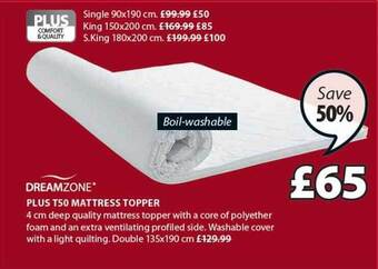 JYSK Dreamzone plus t50 mattress topper offer