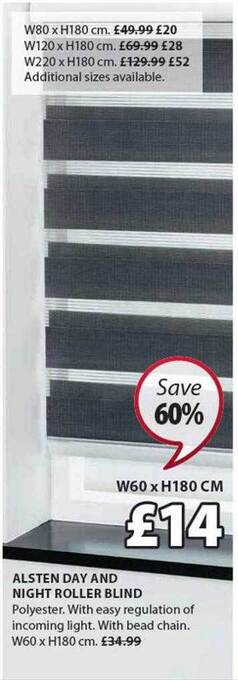 JYSK Alsten day and night roller blind offer