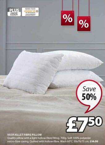 JYSK Veofjellet fibre pillow offer