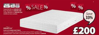 JYSK Dreamzone plus s15 spring mattress offer