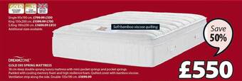 JYSK Dreamzone gold s95 spring mattress offer