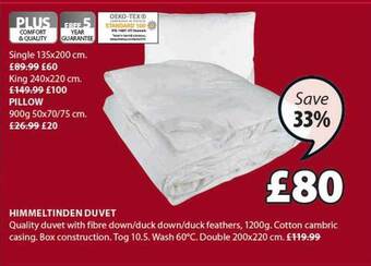 JYSK Himmeltinden duvet offer