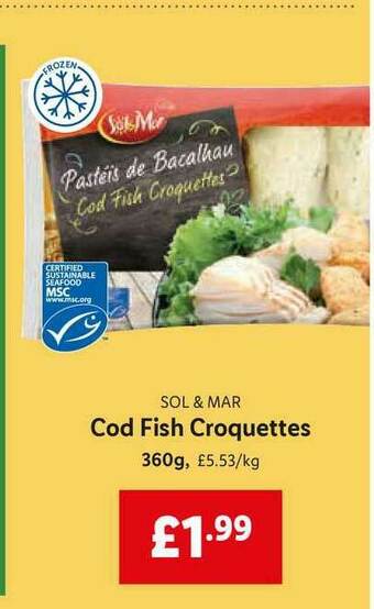 Lidl Sol & Mar Cod Fish Croquettes 360g offer