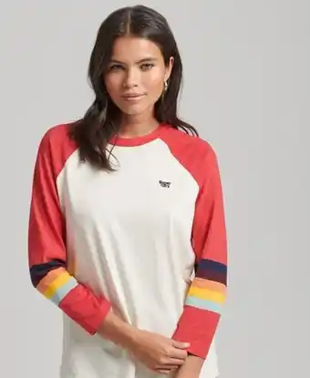 Superdry Superdry women's vintage cali stripe raglan top white / buttercream offer