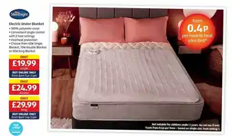 Aldi Electric under blanket silentnight offer