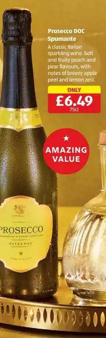 Aldi Prosecco doc spumante offer