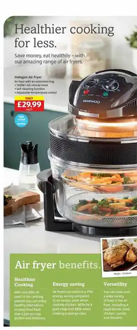 Aldi Halogen air fryer offer