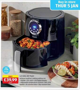 Aldi 4.5 litre air fryer offer