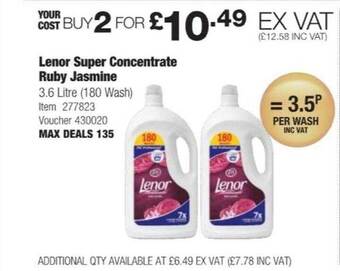 Costco Lenor super concentrate ruby jasmine offer