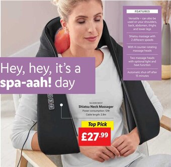 Lidl Silvercrest Shiatsu Neck Massager offer