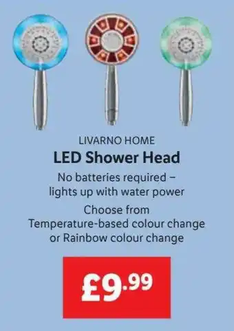 Lidl Livarno Home Led Shower Head offer
