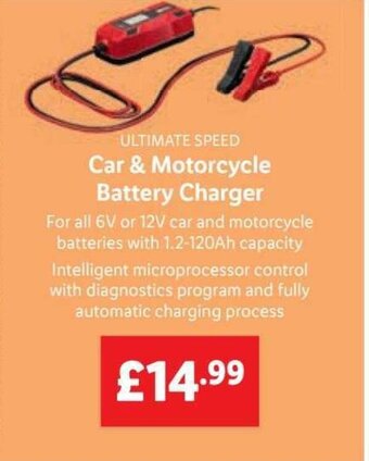 Lidl Ultimate Speed Car & Motorcycle Battery Charger offer