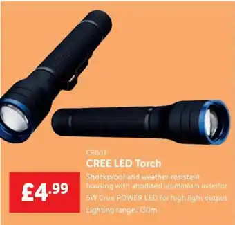 Lidl Crivit Cree Led Torch offer