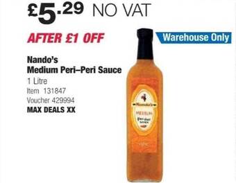 Costco Nando's medium peri-peri sauce offer