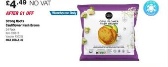 Costco Strong roots cauliflower hash brown offer