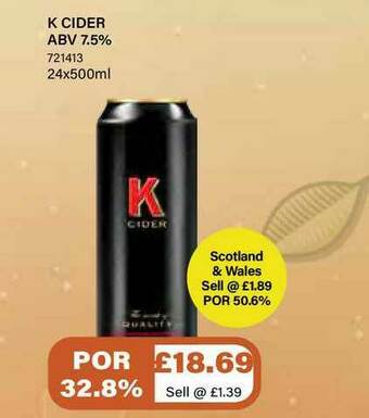 Bestway K Cider Abv 7.5% offer