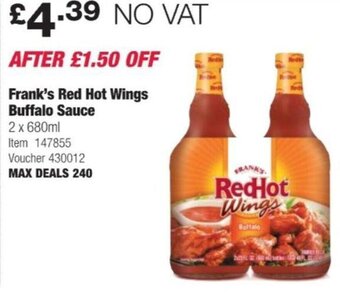 Frank's Red Hot Wings Buffalo Sauce
