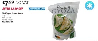 Costco Thai Tapas Prawn Gyosa 1 kg. offer