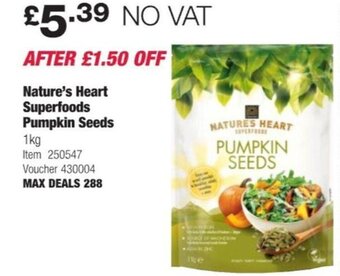 Costco Nature's Heart Superfoods Pumpkin Seeds 1 kg. offer