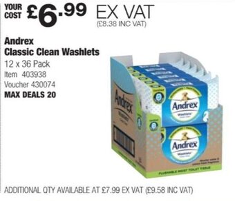Costco Andrex Classic Clean Washlets offer