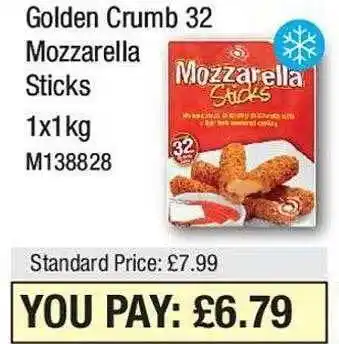 Makro Golden crumb 32 mozzarella sticks offer