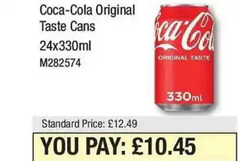 Makro Coca-coal original taste cans offer