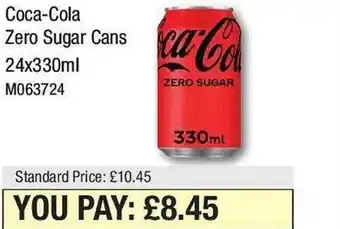 Makro Coca-cola zero suar cans 24 offer