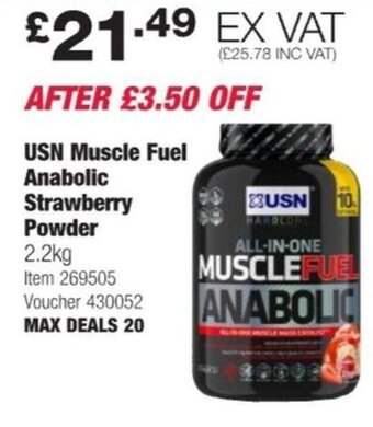 Costco USN Muscle Fuel Anabolic Strawberry Powder 2.2kg offer