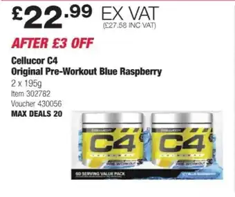 Costco Cellucor C4 Original Pre-Workout Blue Raspberry 2 x 195g offer
