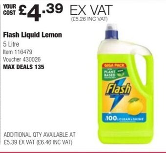 Costco Flash Liquid Lemon 5 Litre offer