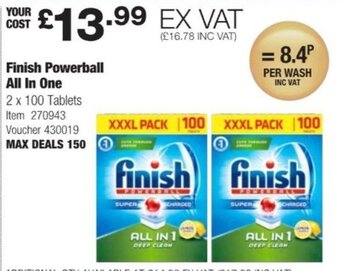 Costco Finish Powerball All In One 2x100 Tablets offer
