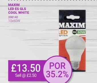 Bestway Maxim led es gls cool white offer