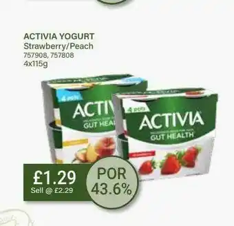 Bestway Activia yogurt strawberry peach offer
