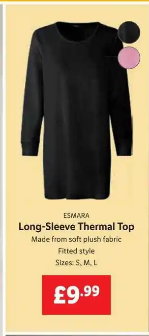 Lidl Esmara long-sleeve thermal top offer