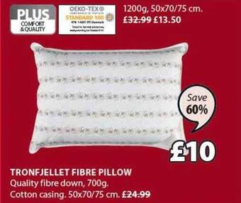 JYSK Tronfjellet fibre pillow offer