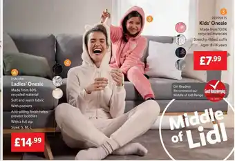 Lidl Esmara ladies' onesie offer